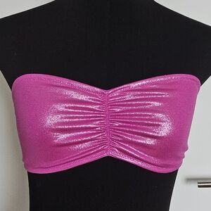 Victoria's Secret Shiny Metallic Hot Pink Bandeau Top
